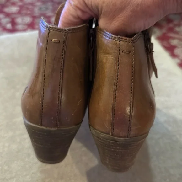 Frye Women’s Brown Leather Side Zip Ankle Boots Size 8.5 (TD) - Picture 7 of 11